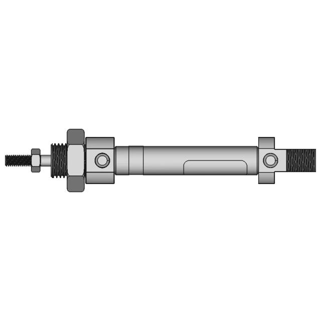 Miniature Double Acting Cylinder 10x25 mm with Elastomer End Cushioning