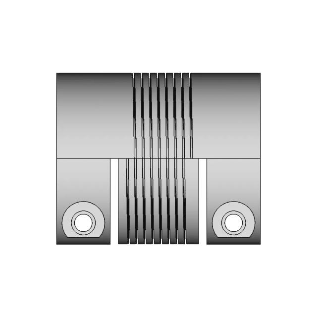 Aluminium Flexible Coupling Size 32 with Clamp Hubs for 14mm Shaft