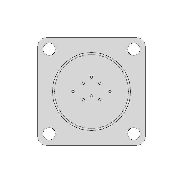 8 Pin Circular Electrical Connector CAD Model for Industrial Applications