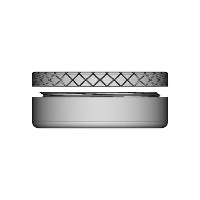 Compact Threaded Container with Knurled Lid for Small Items