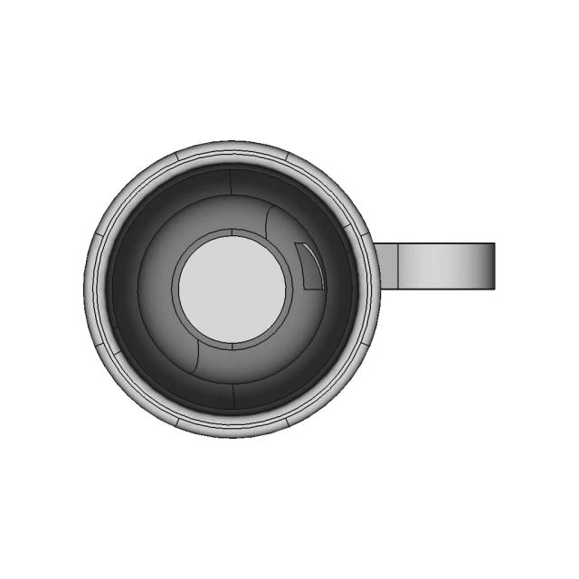 Porcelain Cup with Handle CAD Model