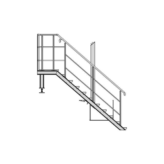 Industrial Staircase with Structural Supports for Assembly Integration