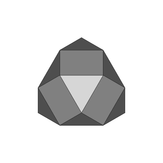 Augmented Truncated Tetrahedron Johnson Solid Polyhedron