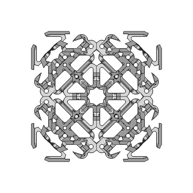 Intricate Pyramidal Abstract Sculpture Design with Open Corridors