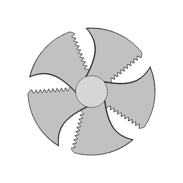 Axial Fan Propeller Inspired by Ziehl-Abegg FE3-owlet Design