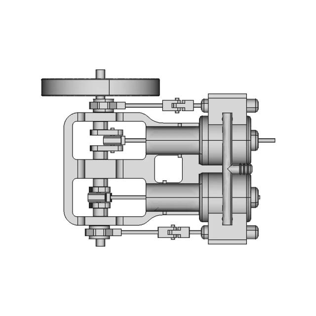 Micro Two-Cylinder Steam Engine Model for 3D Printing