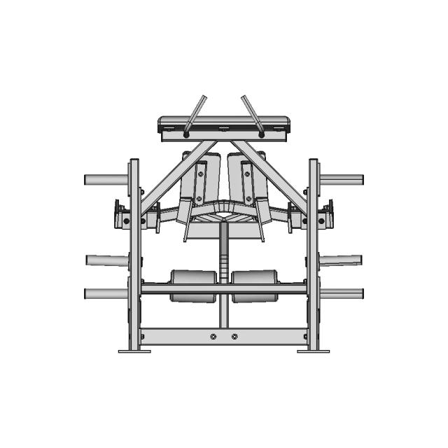 3D Model of Plate-Loaded Iso-Lateral Kneeling Leg Curl Machine