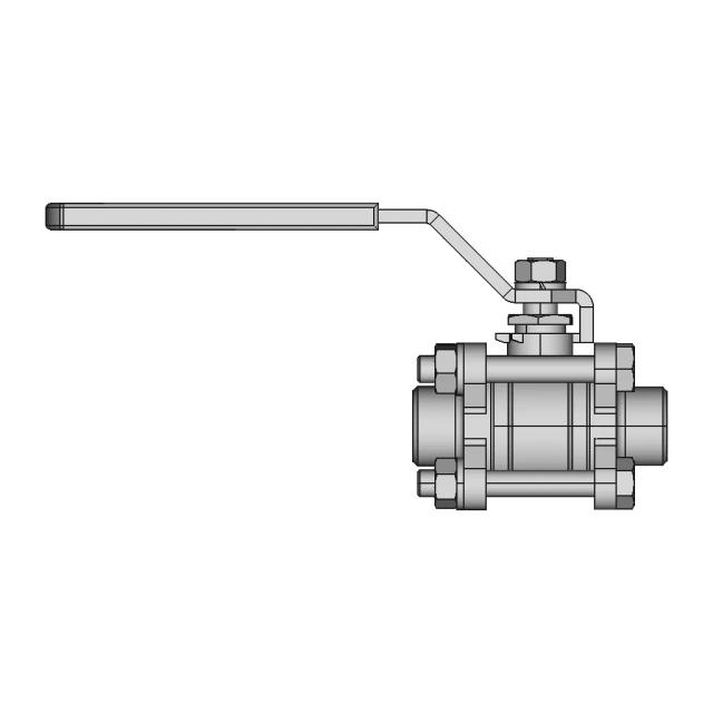 1/4 Inch DN8 Ball Valve with Weld Ends