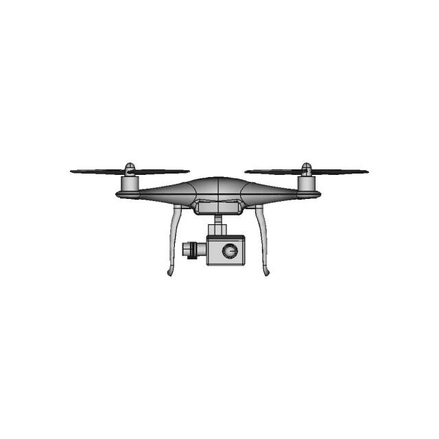Simplified Drone Model with Integrated Body and Camera Mount