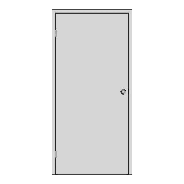 Stainless Steel Door Panel with Round Knob and Hinges 912x2030mm
