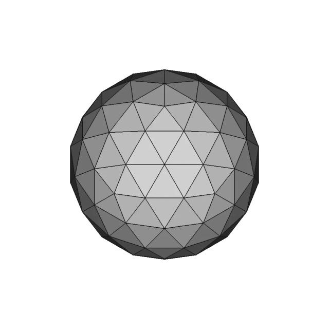 Large D 3000 mm Surface Model Constructed from Two Triangles