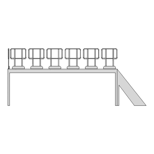 Pipe Railing with Clamping Jaws for Industrial Applications