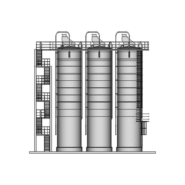 Industrial Storage Silo CAD Model for Bulk Material Handling