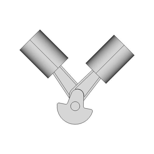90 Degree V Twin Engine CAD Model