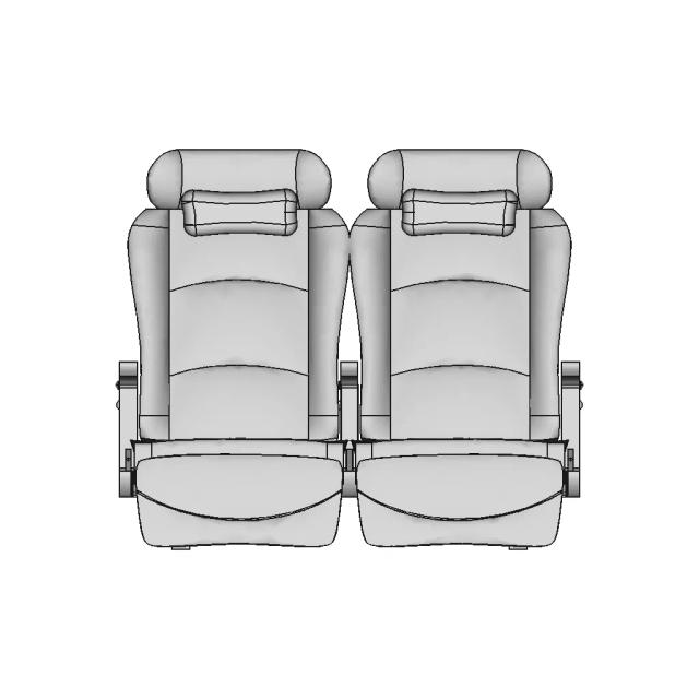 3D Model of Passenger Seat for Bus, Train, or Sleeper Coach