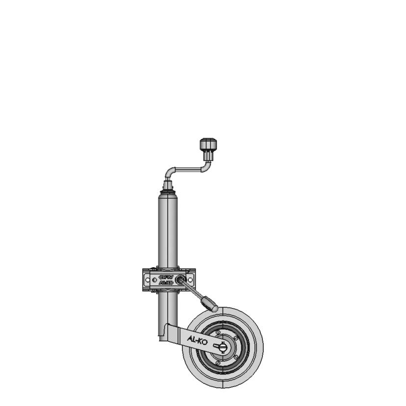 Galvanized 48mm Jockey Wheel with Puncture Proof Tyre and Clamp for Caravans and Trailers