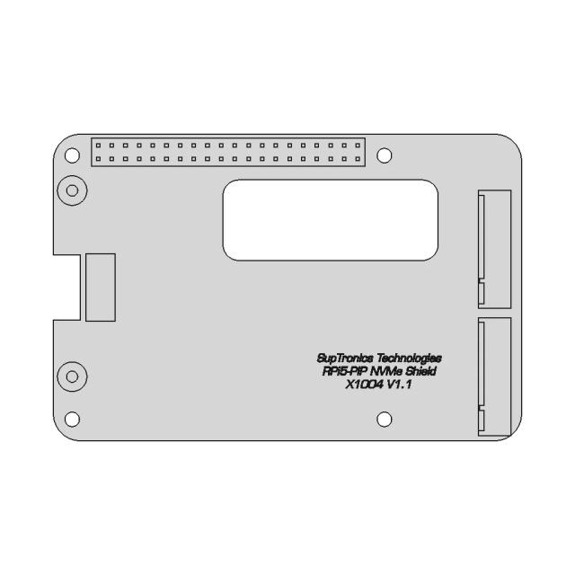 Geekworm X1002 Bottom NVMe Raspberry Pi HAT Shield CAD Model