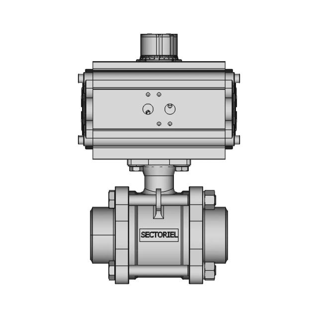 3-Part Ball Valve DN50 with Actuator