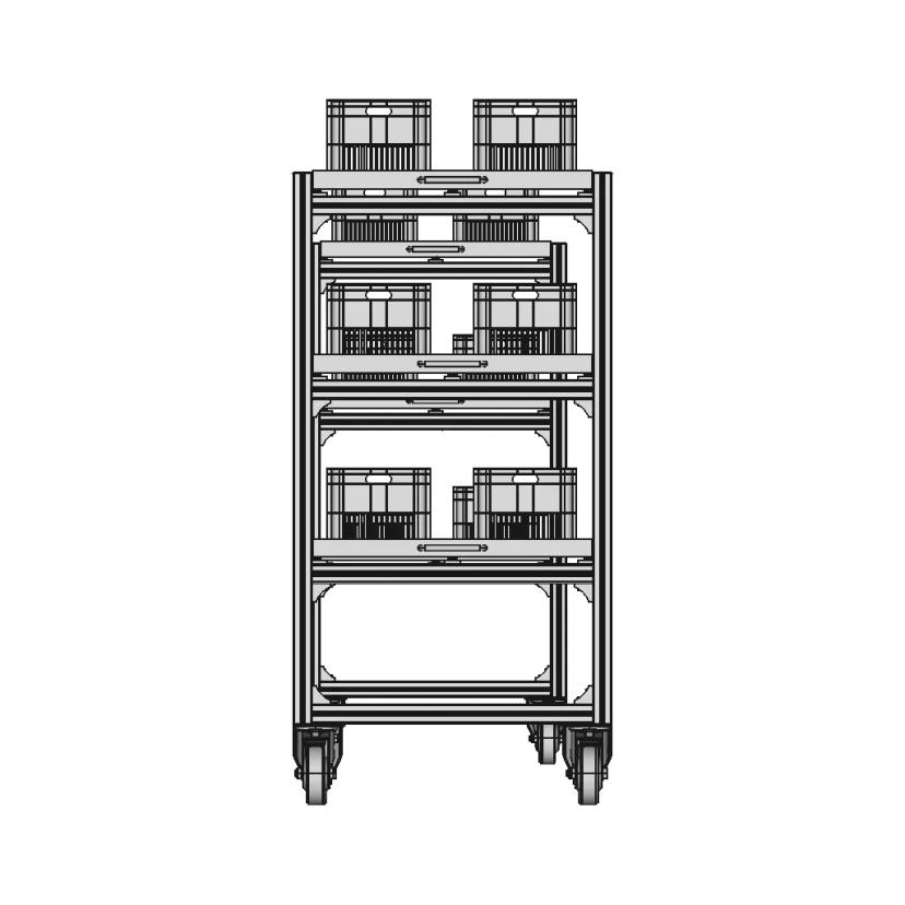 Aluminum Trolley Rack 1 | Industrial CAD Design